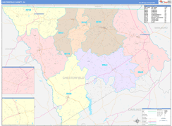 Chesterfield County, SC Digital Map Color Cast Style