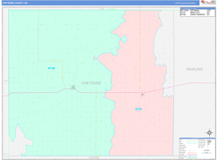 Cheyenne County, KS Digital Map Color Cast Style