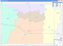 Cheyenne County, NE Digital Map Color Cast Style