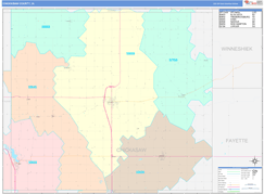 Chickasaw County, IA Digital Map Color Cast Style