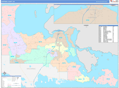 Chippewa County, MI Digital Map Color Cast Style