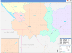 Chippewa County, MN Digital Map Color Cast Style