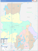 Chisago County, MN Digital Map Color Cast Style