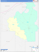 Choctaw County, MS Digital Map Color Cast Style