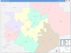 Chouteau County, MT Digital Map Color Cast Style