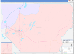 Churchill County, NV Digital Map Color Cast Style