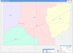 Cimarron County, OK Digital Map Color Cast Style