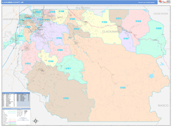 Clackamas County, OR Digital Map Color Cast Style