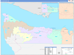Clallam County, WA Digital Map Color Cast Style