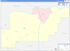 Clark County, ID Digital Map Color Cast Style