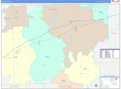 Clark County, IL Digital Map Color Cast Style