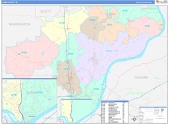 Clark County, IN Digital Map Color Cast Style