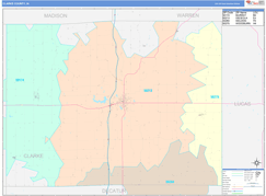 Clarke County, IA Digital Map Color Cast Style