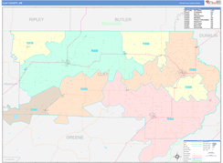 Clay County, AR Digital Map Color Cast Style