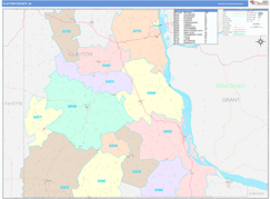 Clayton County, IA Digital Map Color Cast Style