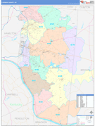 Clermont County, OH Digital Map Color Cast Style