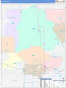 Clinton County, MI Digital Map Color Cast Style