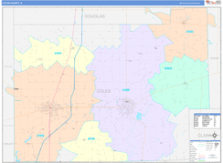 Coles County, IL Digital Map Color Cast Style