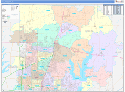 Collin County, TX Digital Map Color Cast Style