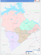 Columbia County, GA Digital Map Color Cast Style