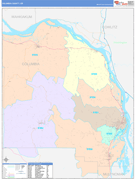 Columbia County, OR Digital Map Color Cast Style