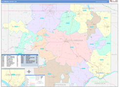 Columbiana County, OH Digital Map Color Cast Style