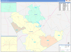 Comanche County, TX Digital Map Color Cast Style