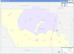 Conejos County, CO Digital Map Color Cast Style