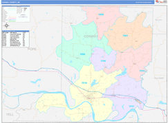 Conway County, AR Digital Map Color Cast Style