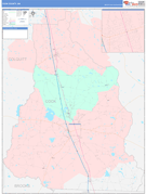 Cook County, GA Digital Map Color Cast Style