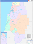 Coos County, OR Digital Map Color Cast Style