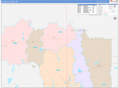 Cottonwood County, MN Digital Map Color Cast Style