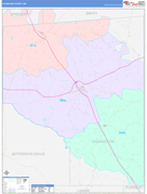 Covington County, MS Digital Map Color Cast Style