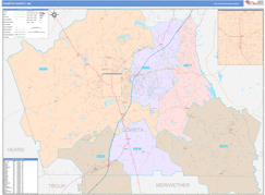 Coweta County, GA Digital Map Color Cast Style