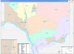 Cowlitz County, WA Digital Map Color Cast Style