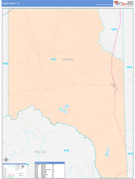 Crane County, TX Digital Map Color Cast Style