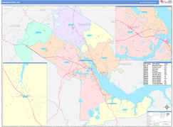 Craven County, NC Digital Map Color Cast Style