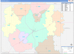 Crawford County, IA Digital Map Color Cast Style