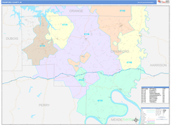 Crawford County, IN Digital Map Color Cast Style