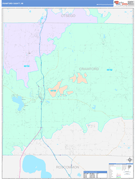 Crawford County, MI Digital Map Color Cast Style