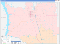 Crisp County, GA Digital Map Color Cast Style