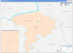Crittenden County, KY Digital Map Color Cast Style