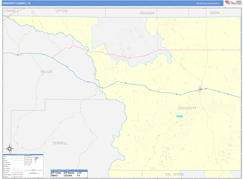 Crockett County, TX Digital Map Color Cast Style