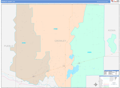Crowley County, CO Digital Map Color Cast Style