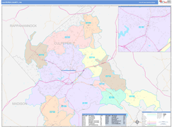 Culpeper County, VA Digital Map Color Cast Style