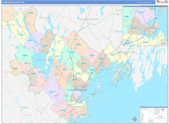 Cumberland County, ME Digital Map Color Cast Style