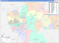 Cumberland County, NC Digital Map Color Cast Style