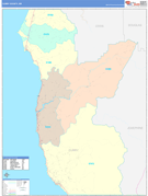 Curry County, OR Digital Map Color Cast Style