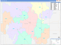 Custer County, NE Digital Map Color Cast Style