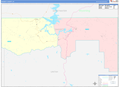Daggett County, UT Digital Map Color Cast Style